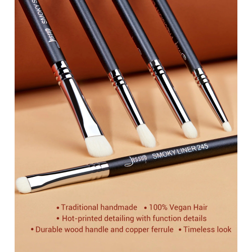 Jessup Beauty - Set de pinceles PRO 7pcs - T334: Black/Silver