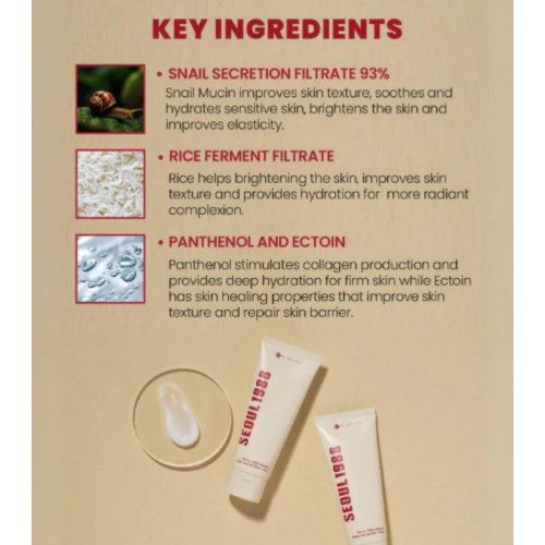 K-Secret - *Seoul 1988* - Crema facial Snail Mucin 93% + Rice