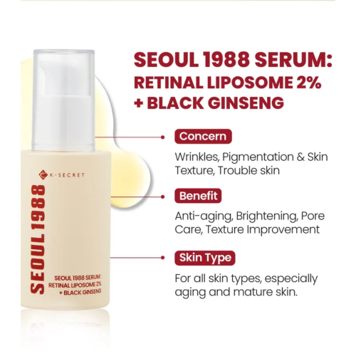 K-Secret - *Seoul 1988* - Sérum Retinal Liposome 2% + Black Ginseng