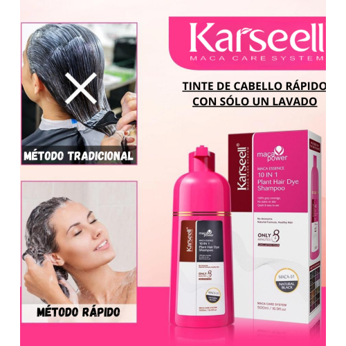Karseell - Champú tinte 10 en 1 - Negro