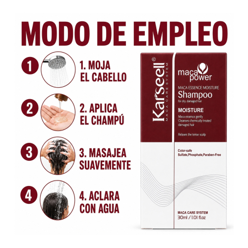 Karseell - *Maca Power* - Champú para cabello dañado - Mini talla