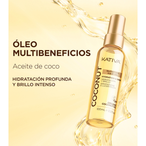 Kativa - Aceite capilar hidratación y brillo Coconut