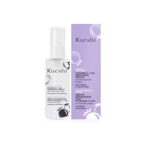 Kueshi - Sérum facial reparador con vitamina C + HA - Pieles normales a secas