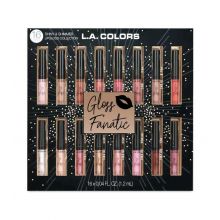 L.A Colors - Set de 16 brillos de labios Gloss Fanatic