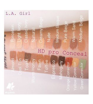 L.A. Girl - Corrector líquido Pro Concealer HD High-definition - GC971 Classic Ivory