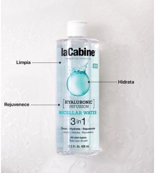 La Cabine - Agua micelar 3 en 1 Hyaluronic Infusion 400ml - Todo tipo de pieles
