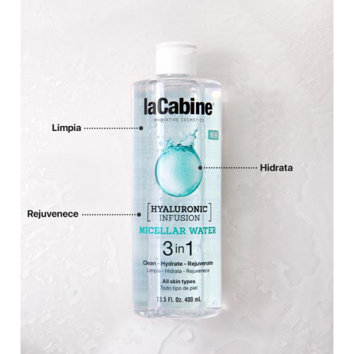 La Cabine - Agua micelar 3 en 1 Hyaluronic Infusion 400ml - Todo tipo de pieles