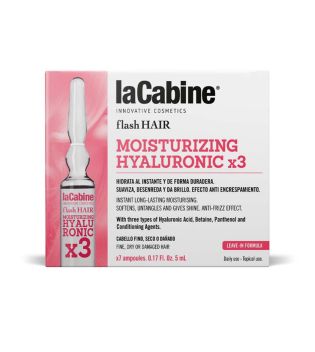 La Cabine - *Flash Hair* - Ampollas capilares hidratantes Moisturizing Hyaluronic x3 - Cabello fino, seco o dañado