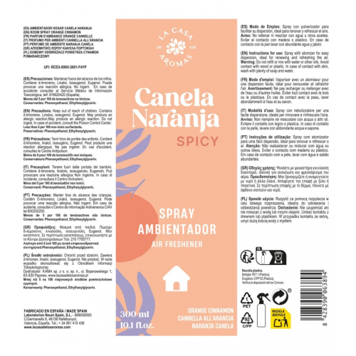 La Casa de los Aromas - Ambientador en spray - Canela Naranja