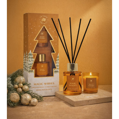 La Casa de los Aromas - *Navidad* - Set mikado + vela - Magic Wishes
