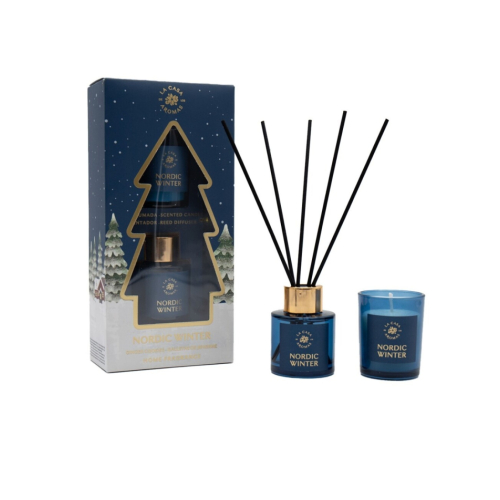 La Casa de los Aromas - *Navidad* - Set mikado + vela - Nordic Winter