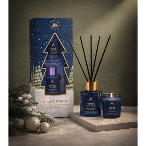 La Casa de los Aromas - *Navidad* - Set mikado + vela - Nordic Winter