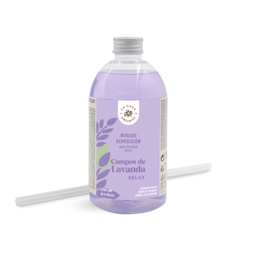 La Casa de los Aromas - Recarga ambientador mikado 500ml - Campos de Lavanda