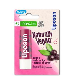 Liposan - Bálsamo labial Naturally Vegan - Aceite de semilla de açaí y manteca de karité