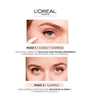 Loreal Paris - Corrector Accord Parfait Eye-Cream In A Concealer - 1-2R: Rose-Porcelain