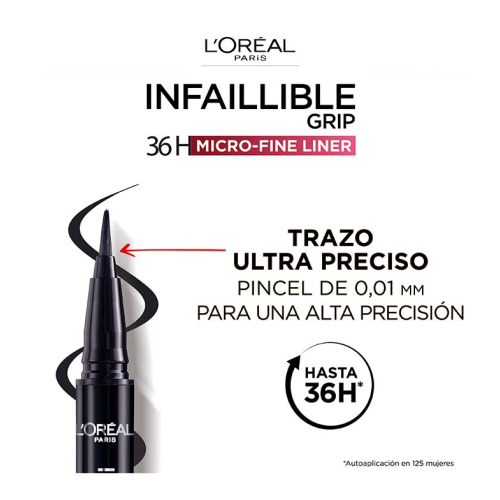 Loreal Paris - Delineador líquido Infallible Grip 36h Micro fine Brush - 03: Ancient Rose