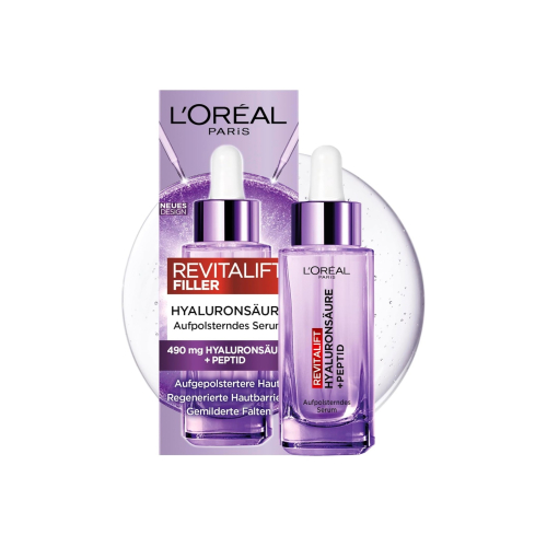 Loreal Paris - Sérum anti-arrugas con ácido hialurónico + péptidos Revitalift Filler