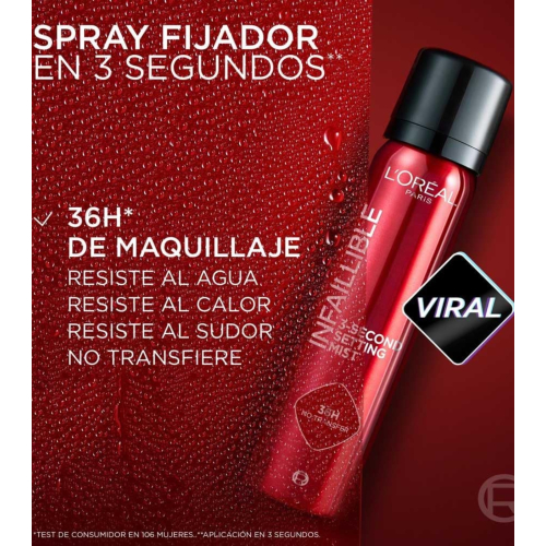 Loreal Paris - Spray fijador de maquillaje Infalible - 75ml