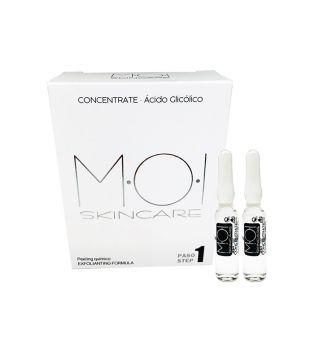 M.O.I Skincare - Ampollas faciales CONCENTRATE AC. GLICÓLICO Fórmula exfoliante 10 viales 2ml.