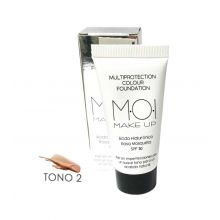 M.O.I. Skincare - Base de maquillaje con ácido hialurónico y rosa mosqueta SPF30 Multiprotection Colour - 02