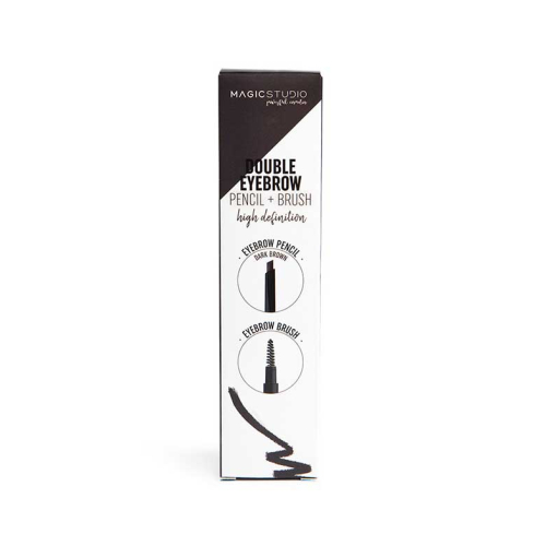Magic Studio - Lápiz de cejas automático Double Eyebrow - Dark brown