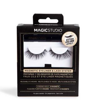 Magic Studio - Pestañas postizas magnéticas + eyeliner - Extra volume effect