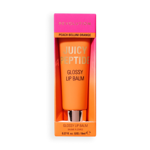 Makeup Revolution - Bálsamo labial con brillo Juicy Peptide - Peach Bellini Orange