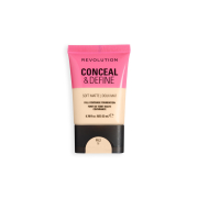 Makeup Revolution - Base de maquillaje Conceal & Define Soft Matte - F0.2N