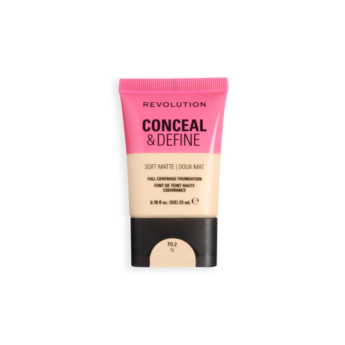 Makeup Revolution - Base de maquillaje Conceal & Define Soft Matte - F0.2N