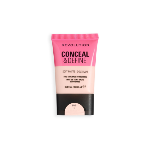 Makeup Revolution - Base de maquillaje Conceal & Define Soft Matte - F0.5C