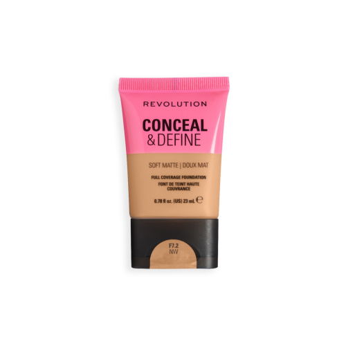 Makeup Revolution - Base de maquillaje Conceal & Define Soft Matte - F7.2NW