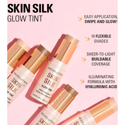 Makeup Revolution - Base de maquillaje en stick Skin Silk Glow Tint Sheer Foundation - Light Neutral
