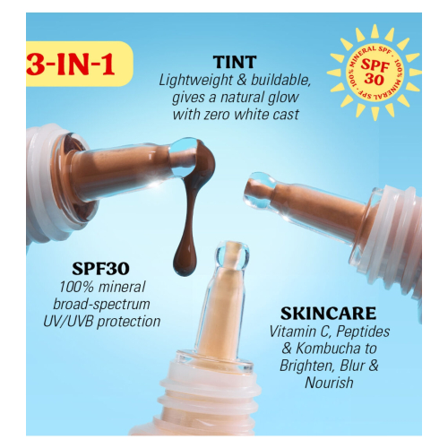 Makeup Revolution - Base de maquillaje Superdewy Skin Tint SPF30 - Medium Tan Warm