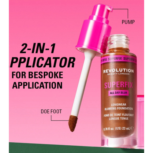 Makeup Revolution - Base de maquillaje Superfix 16H Blur - F1N