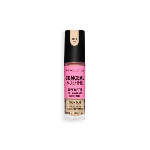 Makeup Revolution - Corrector líquido Conceal & Define Soft Matte - C0.3W