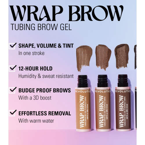 Makeup Revolution - Gel para cejas Wrap Brow - Cool Medium Brown