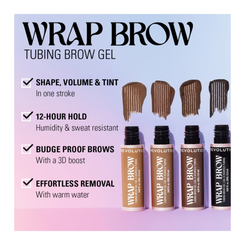 Makeup Revolution - Gel para cejas Wrap Brow - Dark Brown