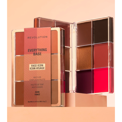 Makeup Revolution - Paleta de rostro Everything Base Face Icon Complexion - Dark