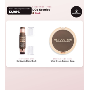 Makeup Revolution - Set de Contorno en stick Reloaded Contour & Blend - Dark + Bronceador en crema Ultra Cream Bronzer - Deep