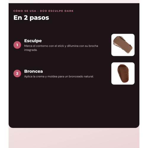 Makeup Revolution - Set de Contorno en stick Reloaded Contour & Blend - Dark + Bronceador en crema Ultra Cream Bronzer - Deep