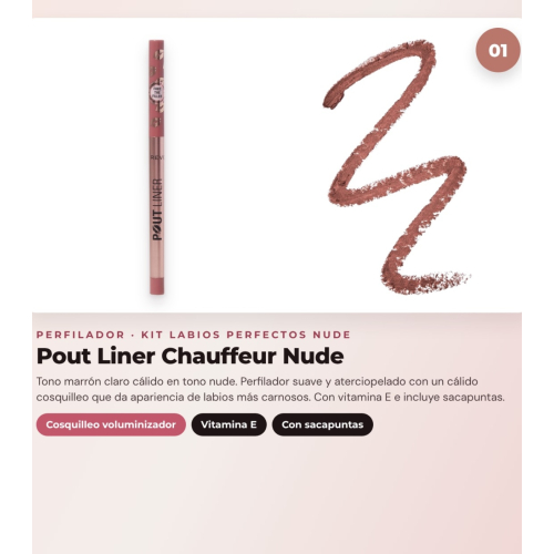 Makeup Revolution - Set de Perfilador de labios Pout Liner - Chauffeur Nude + Labial líquido mate Air Blur - Chauffeur + Brillo de labios voluminizador Pout Bomb - Melba Warm Peach