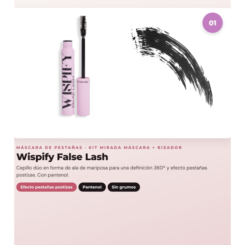 Makeup Revolution - Set de Máscara de pestañas Wispify False Lash + Rizador de pestañas Lash Stash