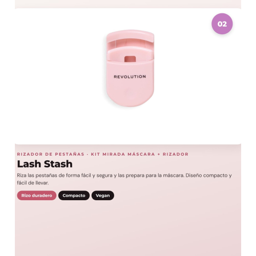 Makeup Revolution - Set de Máscara de pestañas Wispify False Lash + Rizador de pestañas Lash Stash
