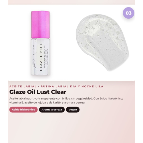 Makeup Revolution - Set de Mascarilla labial Juicy Peptide Pudding - Sugar Swirl Lilac + Bálsamo labial Juicy Peptide - Spice + Aceite para labios Glaze Oil - Lust Clear