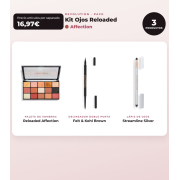 Makeup Revolution - Set de Paleta de sombras Reloaded - Affection + Delineador de ojos Felt & Kohl Precision Dual Liner - Brown + Delineador de ojos Streamline Waterline Eyeliner Pencil - Silver