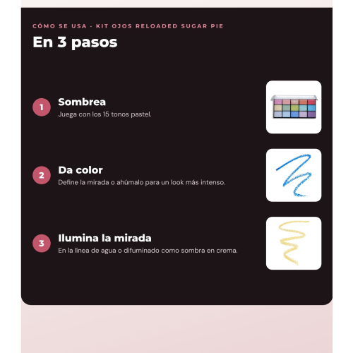 Makeup Revolution - Set de Paleta de sombras Reloaded -  Sugar Pie + Delineador de ojos Kohl - Blue + Delineador de ojos Streamline Waterline Eyeliner Pencil - Gold