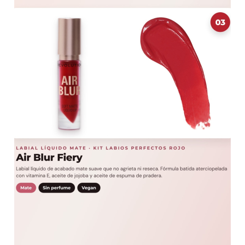 Makeup Revolution - Set de Perfilador de labios IRL Filter Finish Lip Definer - Burnt Cinnamon + Barra de labios satinada Lip Allure Soft Satin - CEO Brick Red + Labial líquido mate Air Blur - Fiery
