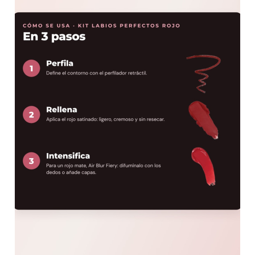 Makeup Revolution - Set de Perfilador de labios IRL Filter Finish Lip Definer - Burnt Cinnamon + Barra de labios satinada Lip Allure Soft Satin - CEO Brick Red + Labial líquido mate Air Blur - Fiery
