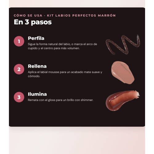 Makeup Revolution - Set de Perfilador de labios Pout Liner - Espresso Cool Brown + Labial líquido IRL Whipped Lip Crème - Espresso Nude + Brillo de labios con Shimmer Pout Bomb - Chocolate Sparkle