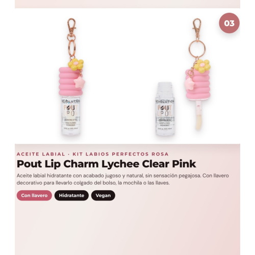 Makeup Revolution - Set de Perfilador de labios Pout Liner - Kiss Baby Pink + Barra de labios satinada Lip Allure - Brunch Pink Nude + Aceite labial Pout Lip Charm - Lychee Clear Pink